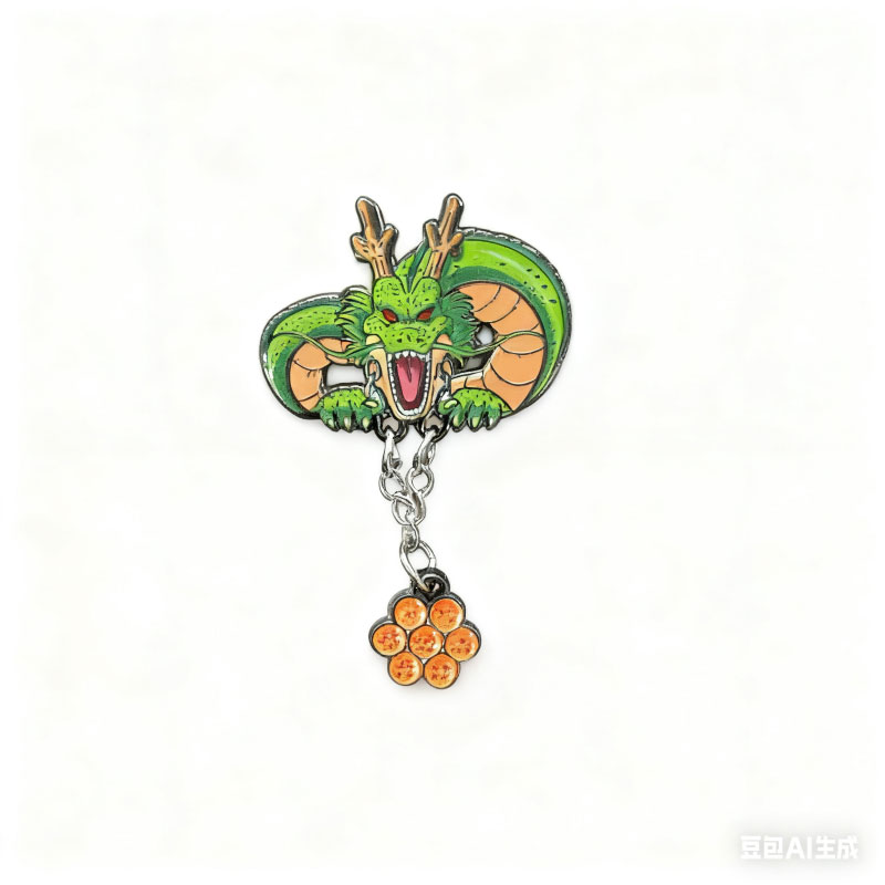 hard enamel pin+glitter+print