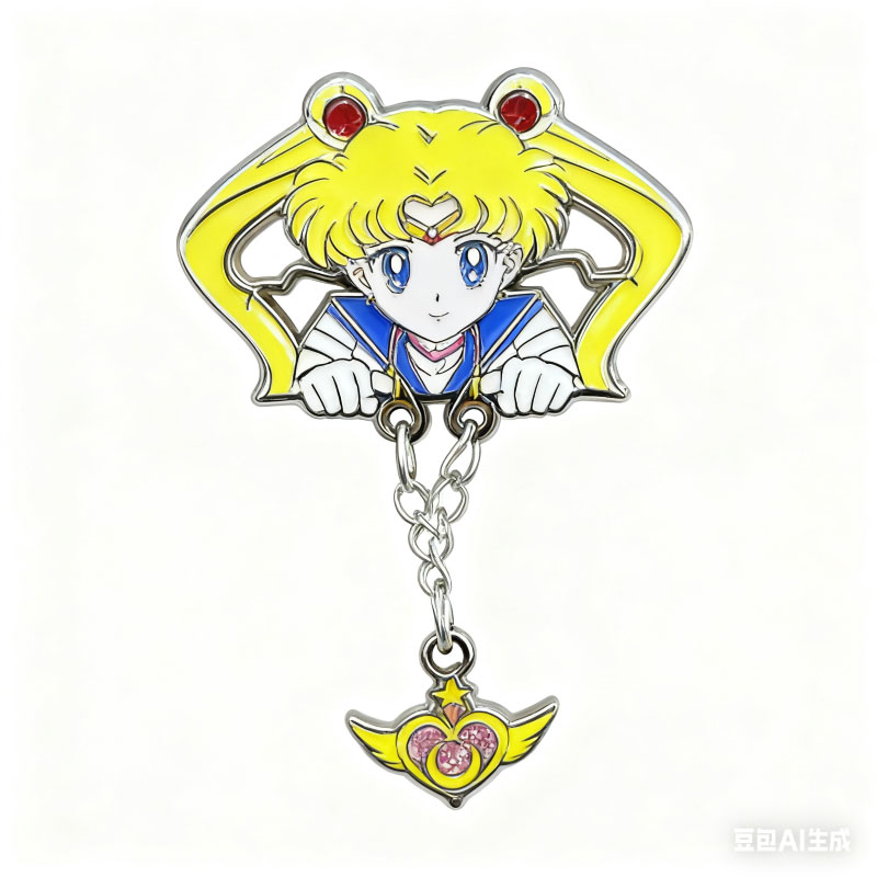 hard enamel pin+glitter+gemstone